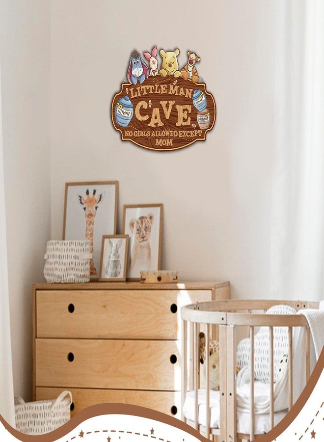 Hatzelou Classic Winnie Nursery Decor, Winnie Baby Room Hanging Wall Art Decoration, the Pooh Baby Decor for Little Boy, Winnie Baby Decor, Boys Cave Wooden Sign, Perfect for Baby Shower Room Decor - Image 4